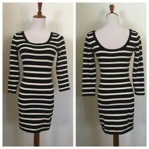 Striped bodycon sweater dress